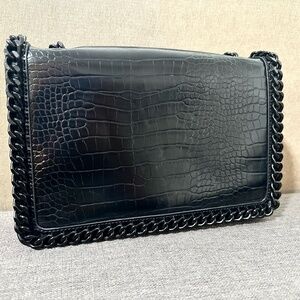 Black Faux Animal/Chain Link Purse